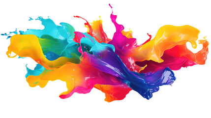 Colorful paint splash on transparent background