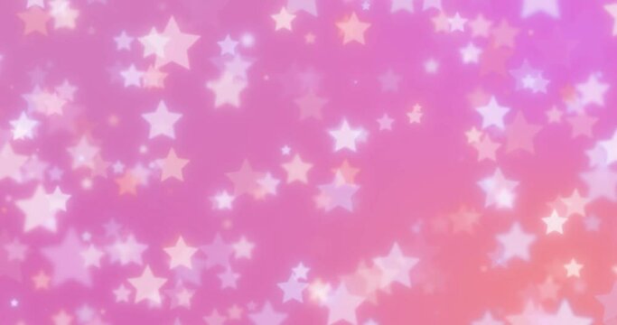 Animated stars background in pink tones.