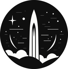 rocket launch logo vector template