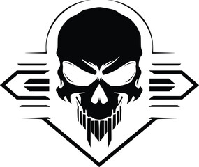 Tactical skull logo design template