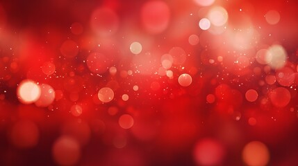 Red bokeh background with blurred lights and sparkles