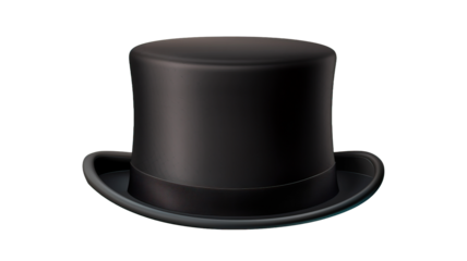 Cylinder black top hat isolated on transparent or white background