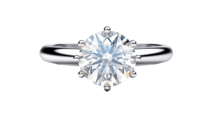 Diamond ring isolated on transparent or white background 