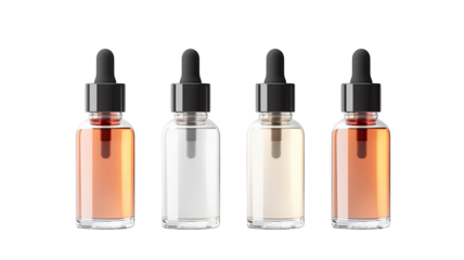 Dropper bottle mockup, beauty product packaging, isolated blank label, cosmetic product on white background 