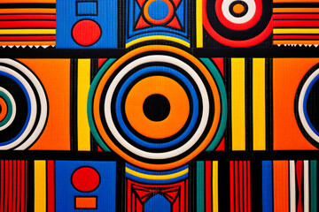 South African textile background featuring traditional Ndebele art patterns.