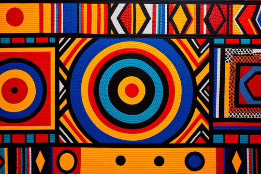 Native African textile background with traditional art patterns.