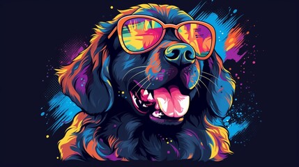vector graphics dog for t_shirt.Generative AI