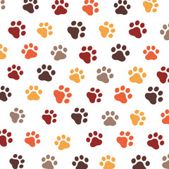 Colorful paws. Vector background.  - obrazy, fototapety, plakaty