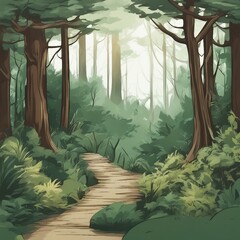 background illustration of forest and dense trees