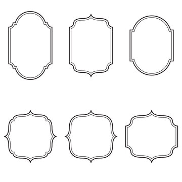 Zestaw eleganckich ramek. Ozdobne ramki w stylu vintage. 