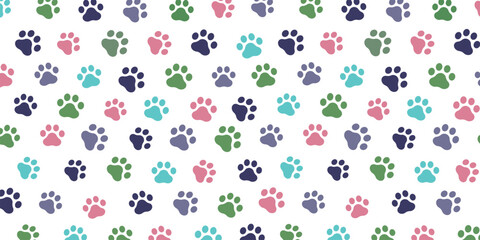 Background with colorful paws. Vector background. 
 - obrazy, fototapety, plakaty
