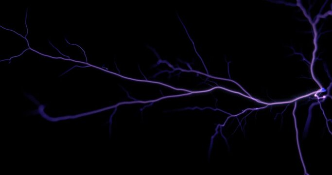 Lightning. Electric arc, discharge on a black background. Sparkling lightning.