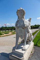 Sculptures in front of the Upper Belvedere Building in Vienna