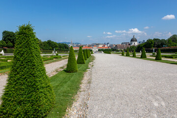View of the Belvedere Gardens in Vienna
