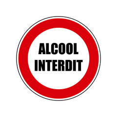 alcool interdit Panneau interdit signalisation rond rouge