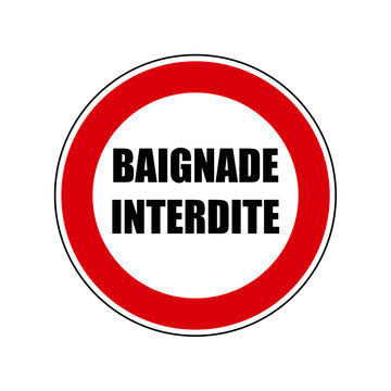 Baignade interdite Panneau baignade interdite signalisation rond rouge