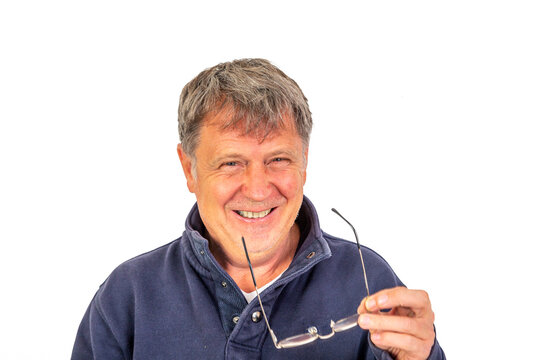 portrait of positive looking mature man