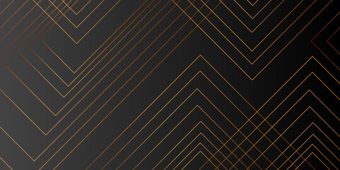 Orange neon curved lines abstract futuristic geometric background.Dark abstract background, texture with diagonal golden lines vector illustration.