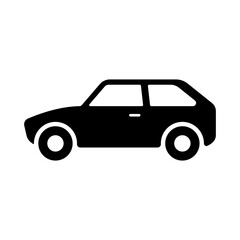 Car icon. Black silhouette. Side view. Vector simple flat graphic illustration. Isolated object on a white background. Isolate.