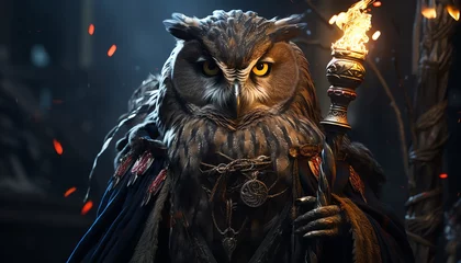 Rolgordijnen Witch themed owl © greenleaf