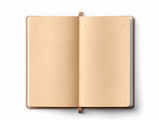 Fototapeta premium Blank open notebook isolated on white background