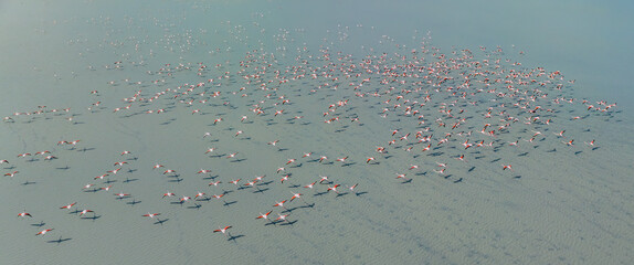 Yarisli Lake and an islet in Burdur, Turkey