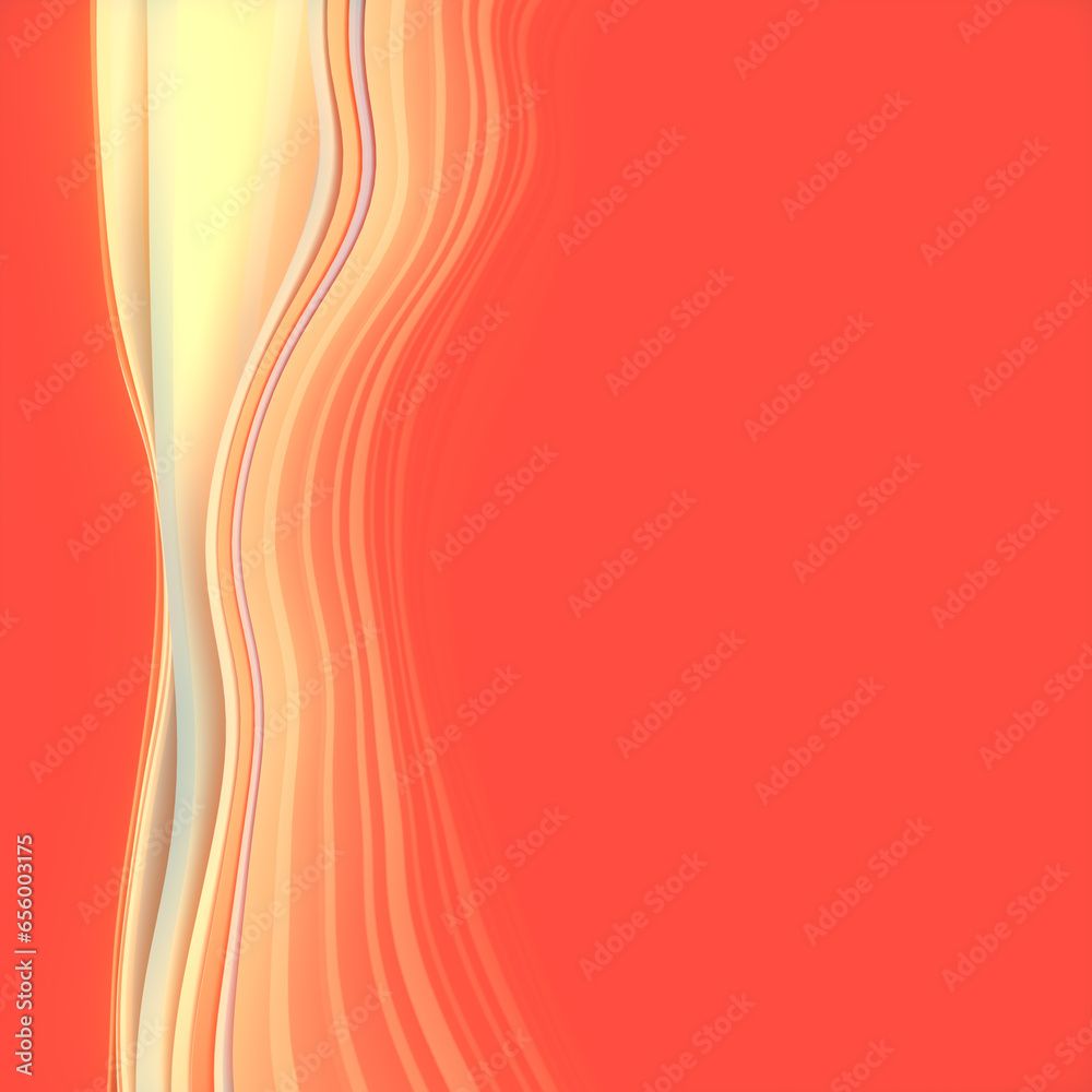 Aufkleber digital illustration of smooth colored waves in the wind. 3d rendering background