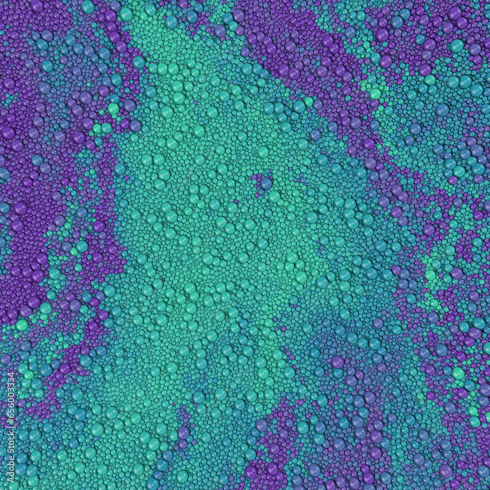 Leinwandbilder streams of neon colored spherical particles. 3d rendering digital illustration background