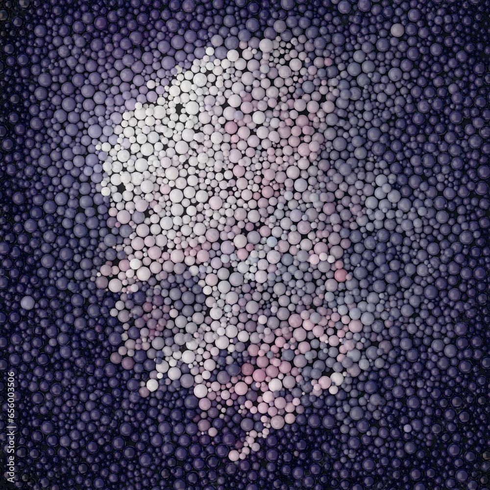 Aufkleber Beautiful background of multicolored spherical particles. 3d rendering digital illustration