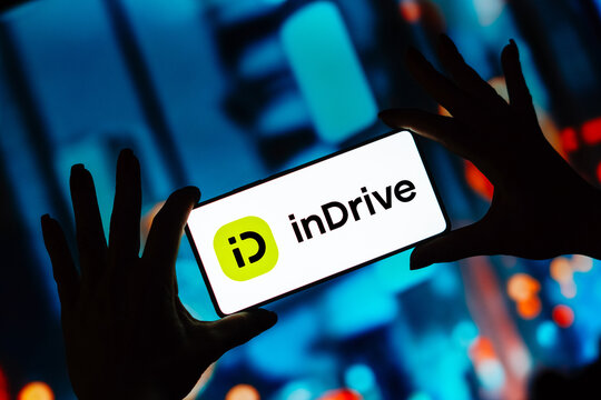 October 2, 2023, Brazil. In this photo illustration, the inDrive logo is displayed on a smartphone screen.