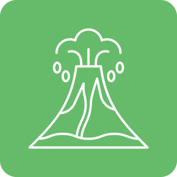 white volcano erupting on green background clip art preview