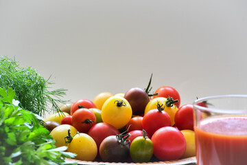 Tomatoes tomato juice parsley herbs