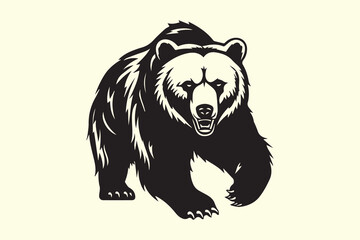 Bear Silhouette character vector illustration clip art - obrazy, fototapety, plakaty