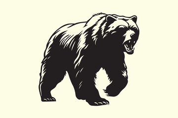 Bear Silhouette character vector illustration clip art