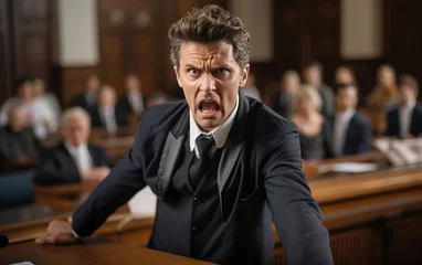 Fotobehang Lawyer gets angry during court hearing © wolfhound911