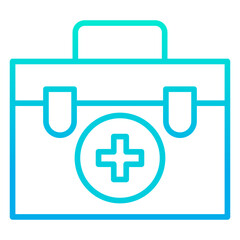 Fototapeta premium Outline gradient First aid kit icon