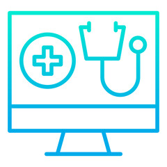 Fototapeta premium Outline gradient Medical Monitor icon