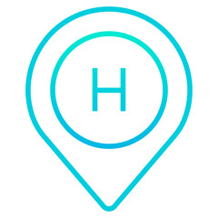 Obraz premium Outline gradient Medical Place icon