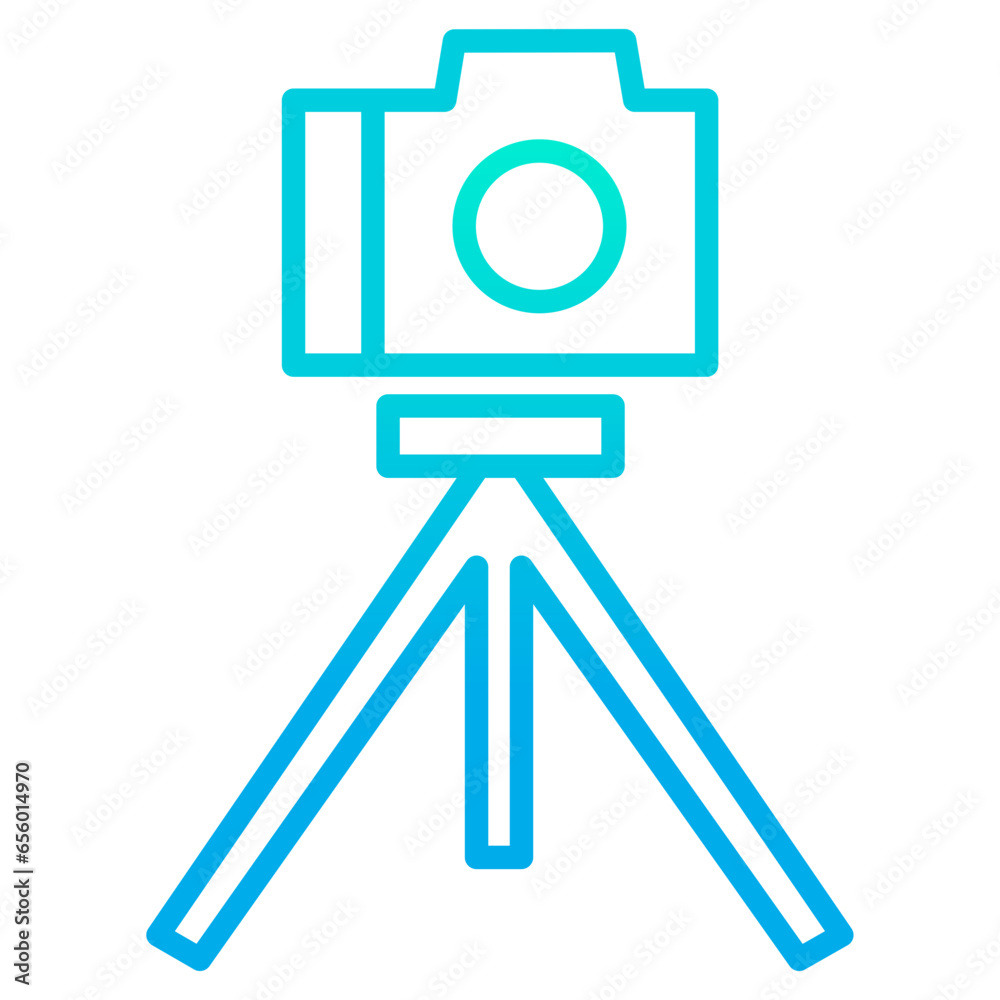 Poster outline gradient tripod icon