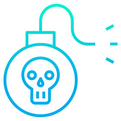 Outline gradient Skull Bomb icon