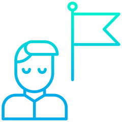 Outline gradient Man Flag icon