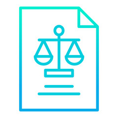 Outline gradient Law document icon