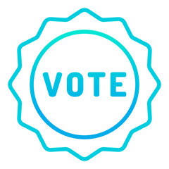 Outline gradient Stamp Vote icon