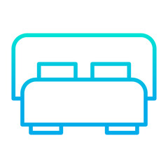 Outline gradient Hospital Bed icon