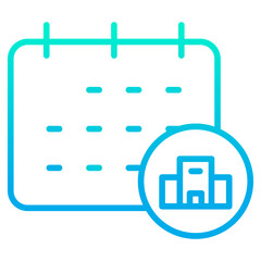 Outline gradient Hotel Date icon