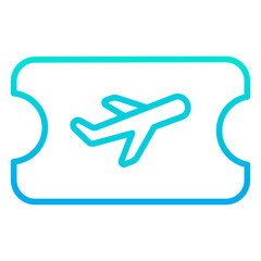 Fototapeta premium Outline gradient Travel Ticket icon