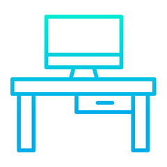 Outline gradient Desk computer icon