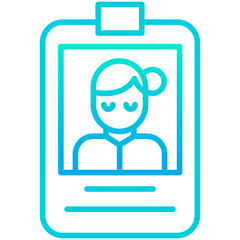 Outline gradient Woman Id Card icon