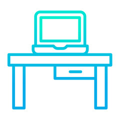 Outline gradient Work Desk icon