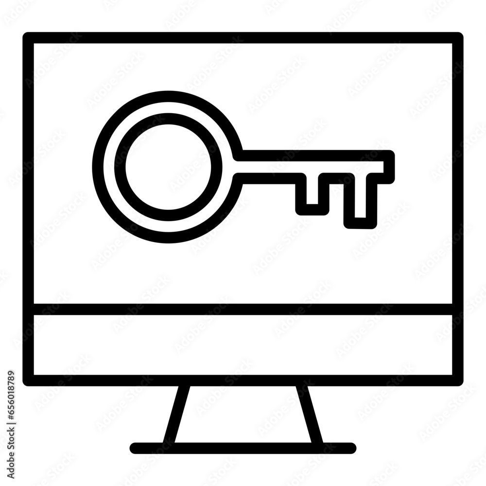 Poster Outline Computer Key icon